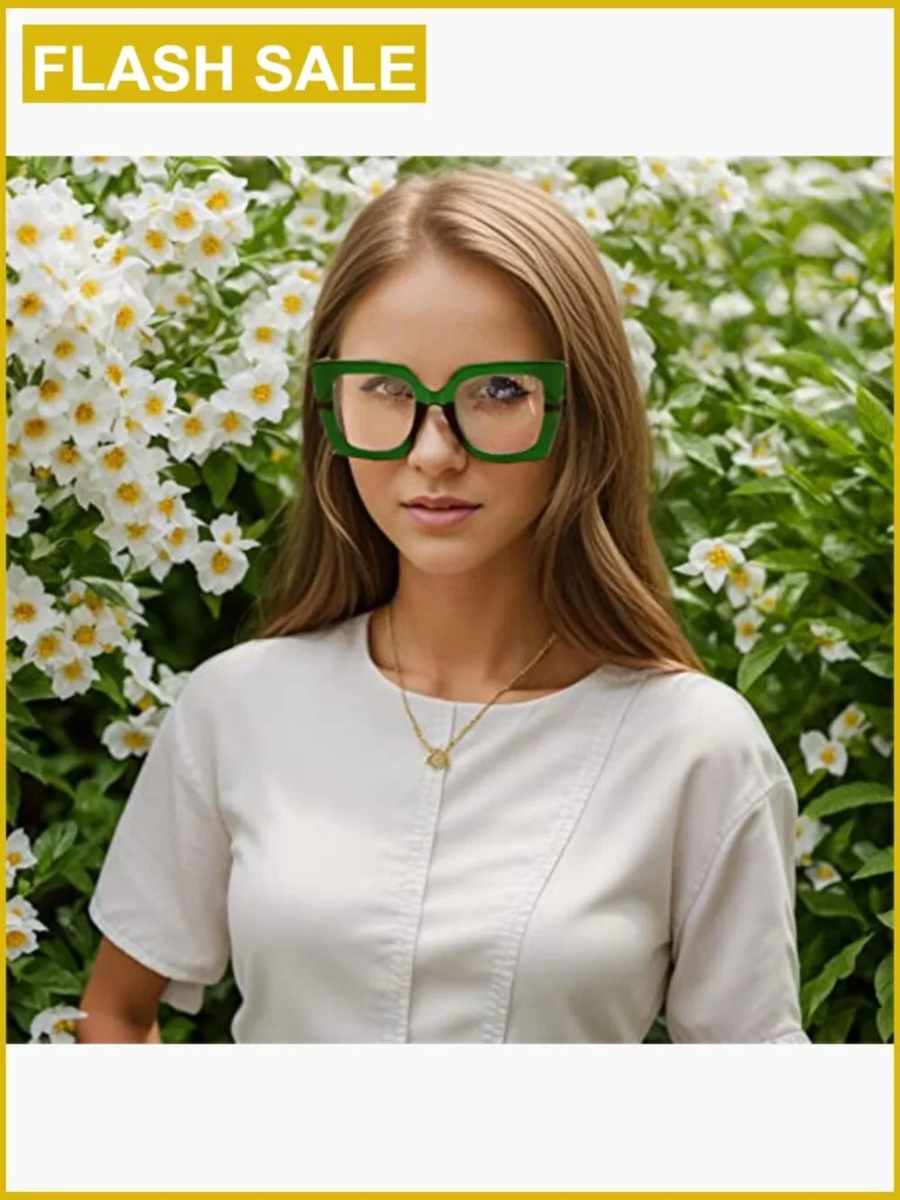 Oversized Square Blue Light Blocking Glasses Cat Eye Fashion Eyewear